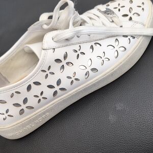 Michael Kors White Floral Cutout Sneakers